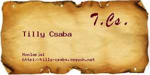 Tilly Csaba névjegykártya